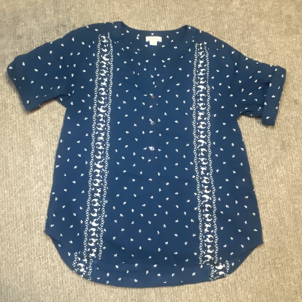 Sundance Womens S Popover Shirt Henley Blouse Cotton Cottagecore Farm Peasant